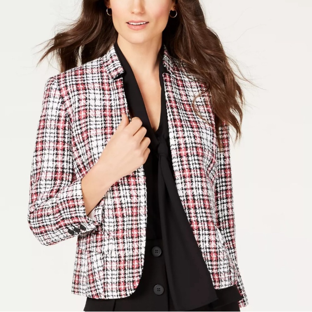 Nine West tweed kiss front jacket